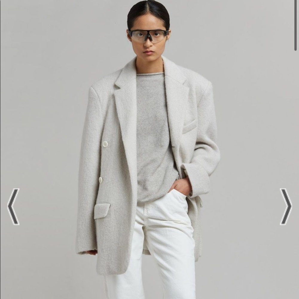 COPY - Frankie Shop Mabel Fuzzy Oversized Blazer in Birch